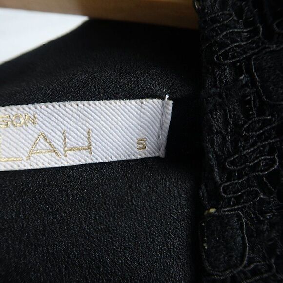 LA MAISON TALULAH BLACK V NECK LONG LACE SLEEVE PARTY EVENT WEDDING DRESS - Picture 4 of 12